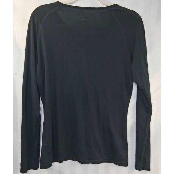 Merino Wool Seg'ments Women's Long Sleeve Top Base Layer Black Fitted Size L - Picture 6 of 10